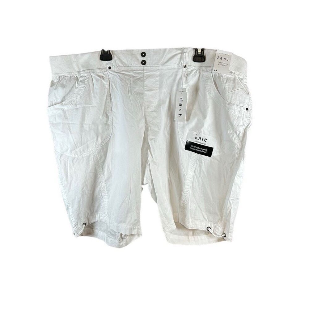 Dash Kate 2X White Shorts NWT